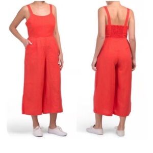 Cynthia Rowley — Red Sleeveless Jumpsuit with Wide Legs — Size 16 — NWT